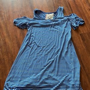 Blue and white dress